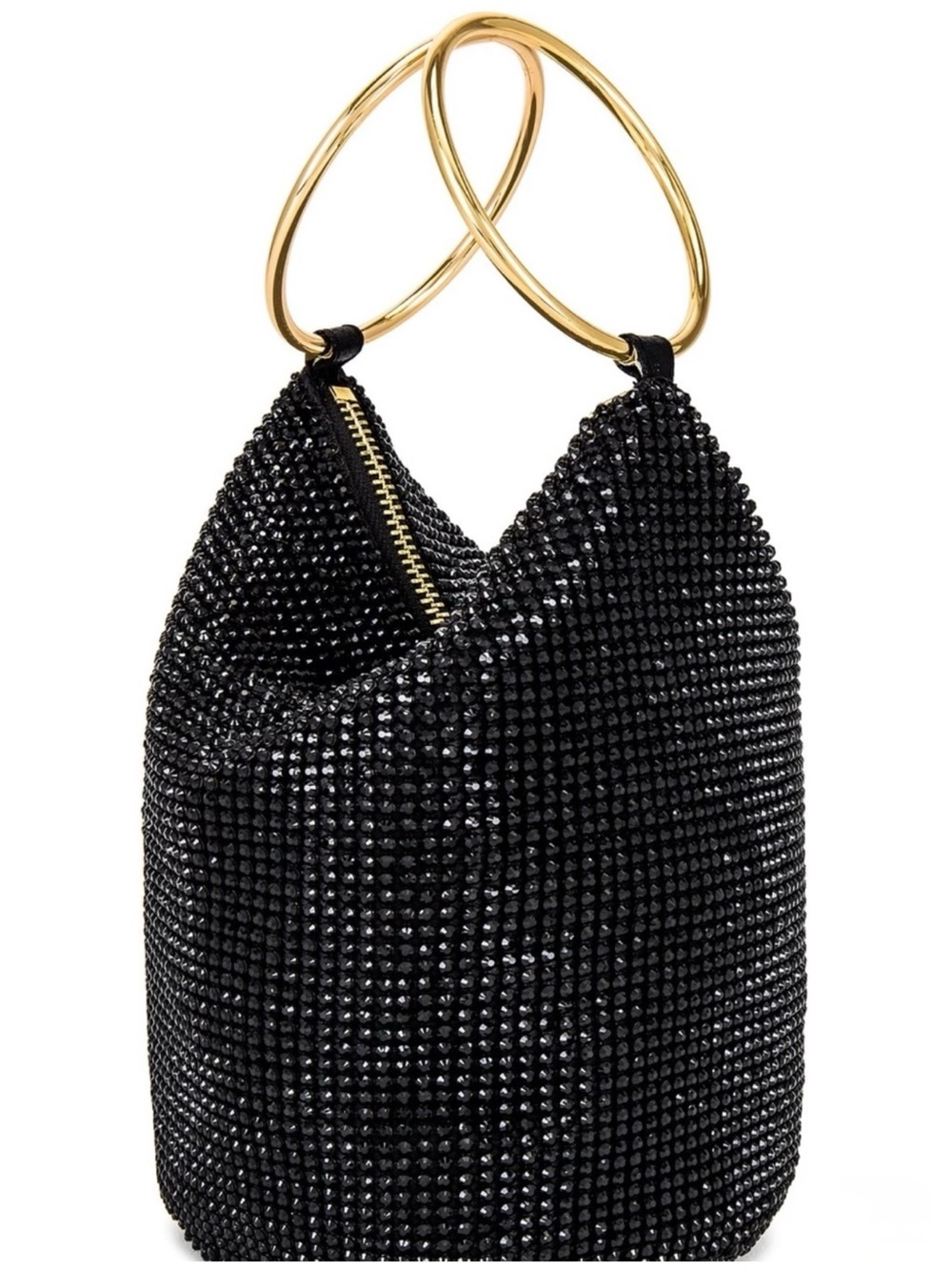 Olga Berg Ellie Crystal Mesh Ring
Handle Bag